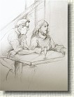 Spectateurs * Dessin: Claudie Gimeno * 480 x 640 * (92KB)